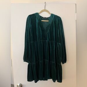 Zara Velvet Vneck Mini Dress